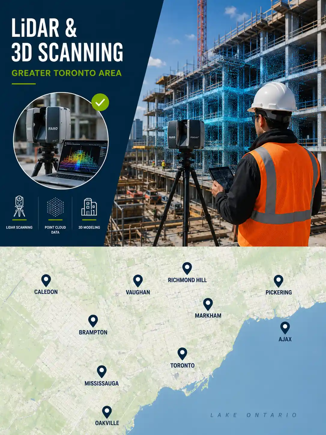 LiDAR 3D scanning service areas GTA Toronto Ontario licensed OLS