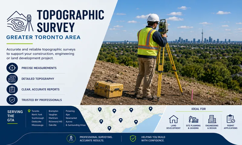 Topographic survey service areas GTA Toronto Ontario licensed OLS