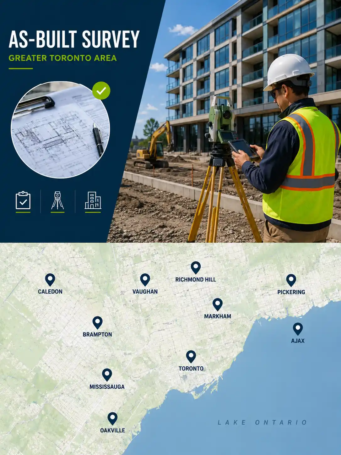 As-built survey service areas GTA Toronto Ontario licensed OLS
