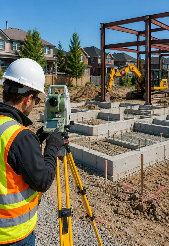 Construction layout and site control survey GTA Toronto Ontario licensed OLS